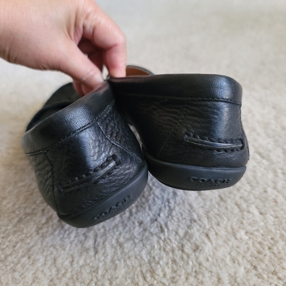 COACH Nicola Leather Penny Loafer Size 6  in Black - Picture 4 of 10